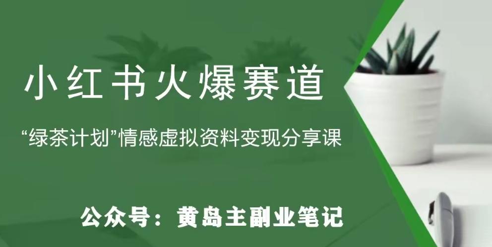 黄岛主·小红书绿茶计划情感虚拟资料变现项目，花我598买来拆解出来给你-天韵资源网