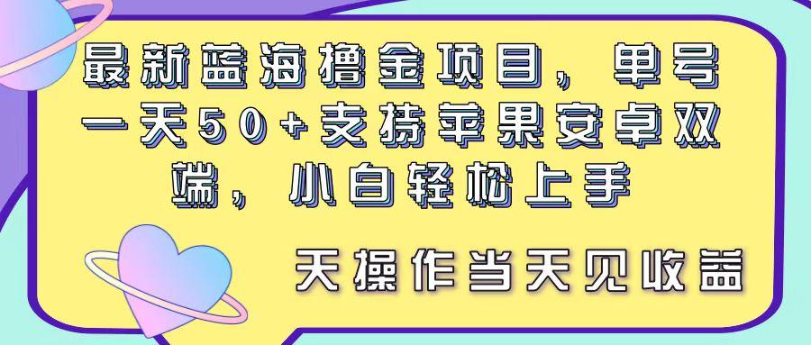 最新蓝海撸金项目，单号一天50+， 支持苹果安卓双端，小白轻松上手 当…-天韵资源网
