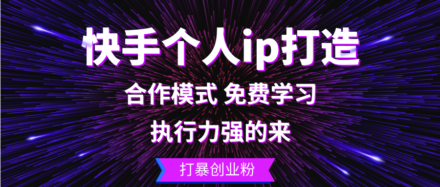 快手个人ip打造：执行力强的来 打暴创业粉-天韵资源网