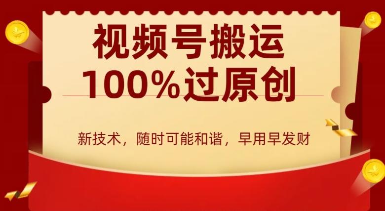 外边收费599创作者分成计划，视频号搬运100%过原创，新技术，适合零基础小白，月入两万+【揭秘】-天韵资源网