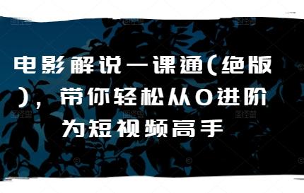 电影解说一课通(绝版)，带你轻松从0进阶为短视频高手-天韵资源网