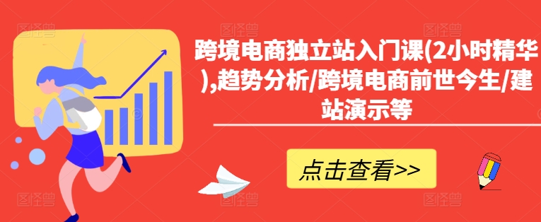 跨境电商独立站入门课(2小时精华),趋势分析/跨境电商前世今生/建站演示等-天韵资源网