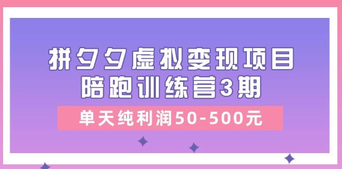 某收费培训《拼夕夕虚拟变现项目陪跑训练营3期》单天纯利润50-500元-天韵资源网