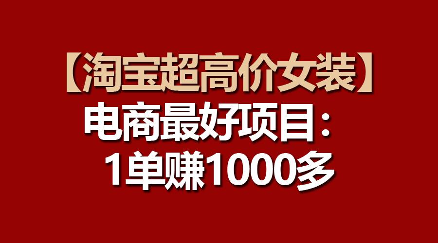 【淘宝超高价女装】电商最好项目：一单赚1000多-天韵资源网