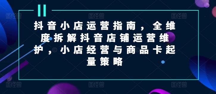 抖音小店运营指南，全维度拆解抖音店铺运营维护，小店经营与商品卡起量策略-天韵资源网