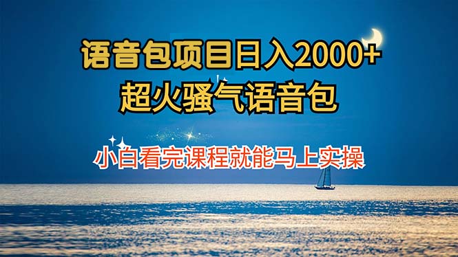 语音包项目 日入2000+ 超火骚气语音包小白看完课程就能马上实操-天韵资源网