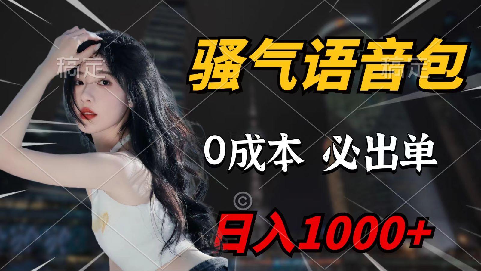 (9701期)骚气语音包，0成本一天1000+，闭着眼也能出单，详细教程！-天韵资源网