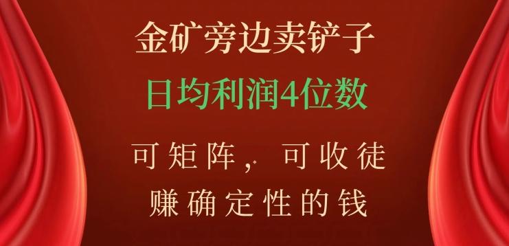 金矿旁边卖铲子，赚确定性的钱，可矩阵，可收徒，日均利润4位数【揭秘】-天韵资源网