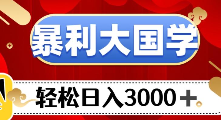 暴利大国学项目，轻松日入3000+【揭秘】-天韵资源网
