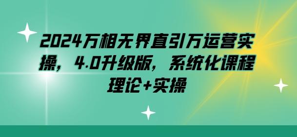 2024万相无界直引万运营实操，4.0升级版，系统化课程 理论+实操-天韵资源网