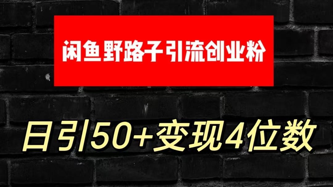 大眼闲鱼野路子引流创业粉，日引50+单日变现四位数-天韵资源网