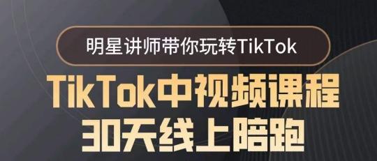 TikTok中视频课程30天线上陪跑，明星讲师带你玩转TikTok-天韵资源网