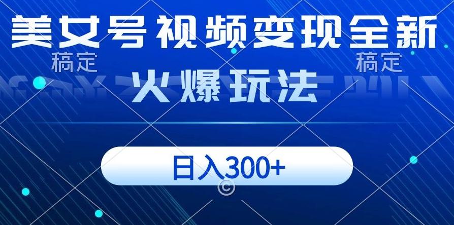 美女号视频变现全新火爆玩法，几分钟一个视频精准流量，日入300+-天韵资源网