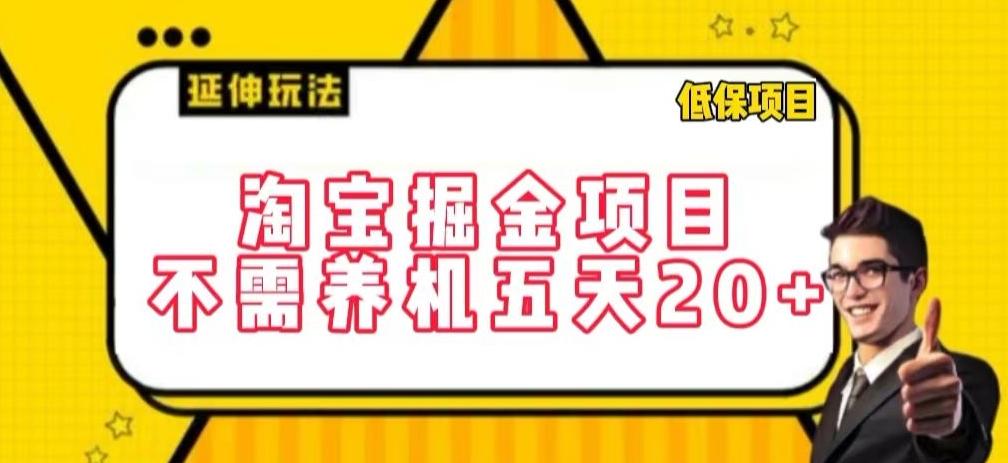 淘宝掘金项目，不需养机，五天20+，每天只需要花三四个小时【揭秘】-天韵资源网