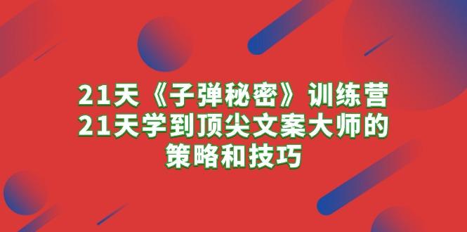 21天《子弹秘密》训练营，21天学到顶尖文案大师的策略和技巧-天韵资源网