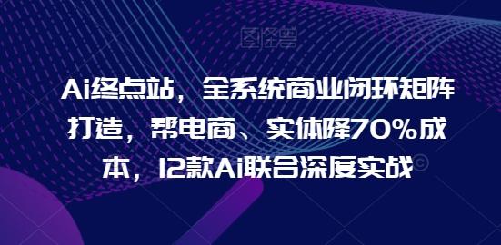 Ai终点站，全系统商业闭环矩阵打造，帮电商、实体降70%成本，12款Ai联合深度实战-天韵资源网