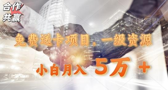免费送卡项目，一级资源，小白月入5万+-天韵资源网