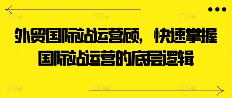 外贸国际站运营顾问，快速掌握国际站运营的底层逻辑-天韵资源网