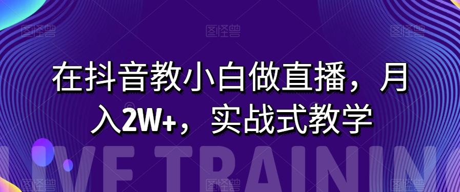 在抖音教小白做直播，月入2W+，实战式教学【揭秘】-天韵资源网