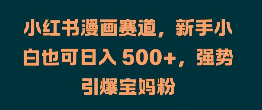 小红书漫画赛道，新手小白也可日入 500+，强势引爆宝妈粉【揭秘】-天韵资源网