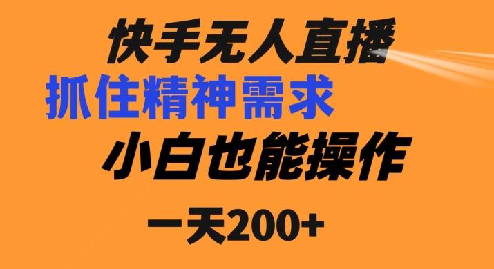 快手无人直播民间故事另类玩法，抓住了精神需求，轻松日入200+-天韵资源网
