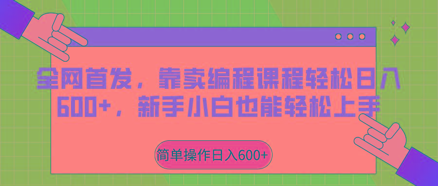 全网首发，靠卖编程课程轻松日入600+，新手小白也能轻松上手-天韵资源网