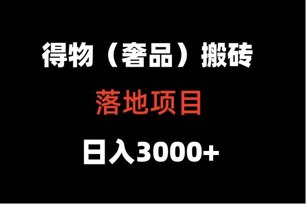 得物搬砖(高奢)落地项目 日入5000+-天韵资源网