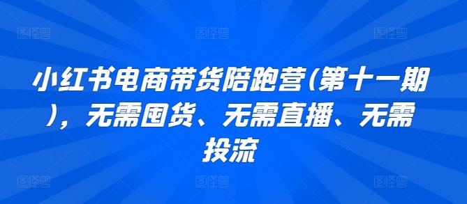 小红书电商带货陪跑营(第十一期)，无需囤货、无需直播、无需投流-天韵资源网