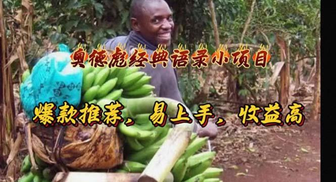奥德彪经典语录小项目，爆款推荐，易上手，收益高-天韵资源网