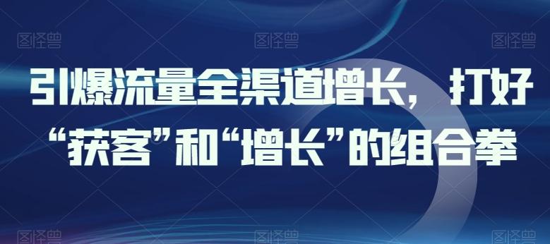 引爆流量全渠道增长，打好“获客”和“增长”的组合拳-天韵资源网