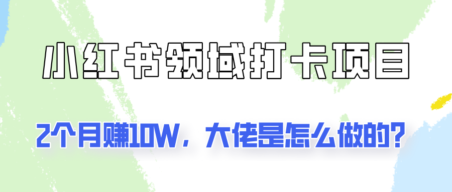 通过小红书领域打卡项目2个月赚10W，大佬是怎么做的？-天韵资源网