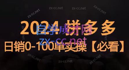 恒哥·2024拼多多日销0-100单实操-天韵资源网