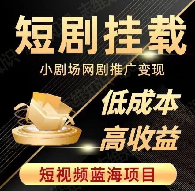 2023短视频蓝海项目，抖音快手短剧推广变现教程，低成本高收益-天韵资源网