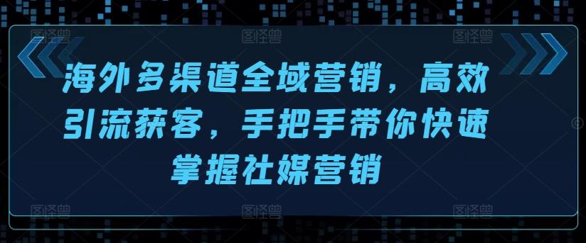 海外多渠道全域营销，高效引流获客，手把手带你快速掌握社媒营销-天韵资源网