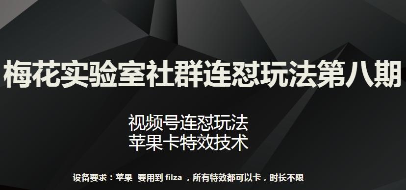 梅花实验室社群连怼玩法第八期，视频号连怼玩法 苹果卡特效技术【揭秘】-天韵资源网