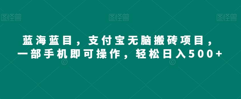 蓝海蓝目，支付宝无脑搬砖项目，一部手机即可操作，轻松日入500+-天韵资源网