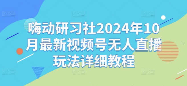 嗨动研习社2024年10月最新视频号无人直播玩法详细教程-天韵资源网