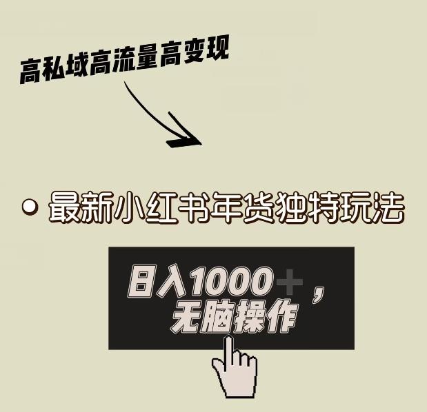 小红书年货独特玩法，高私域高流量高变现，日入1000+小白易上手-天韵资源网