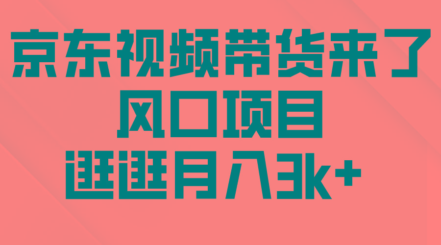 (10025期)京东短视频带货来了，风口项目，逛逛月入3k+-天韵资源网
