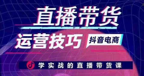 直播带货运营技巧，学实战的直播带货课-天韵资源网