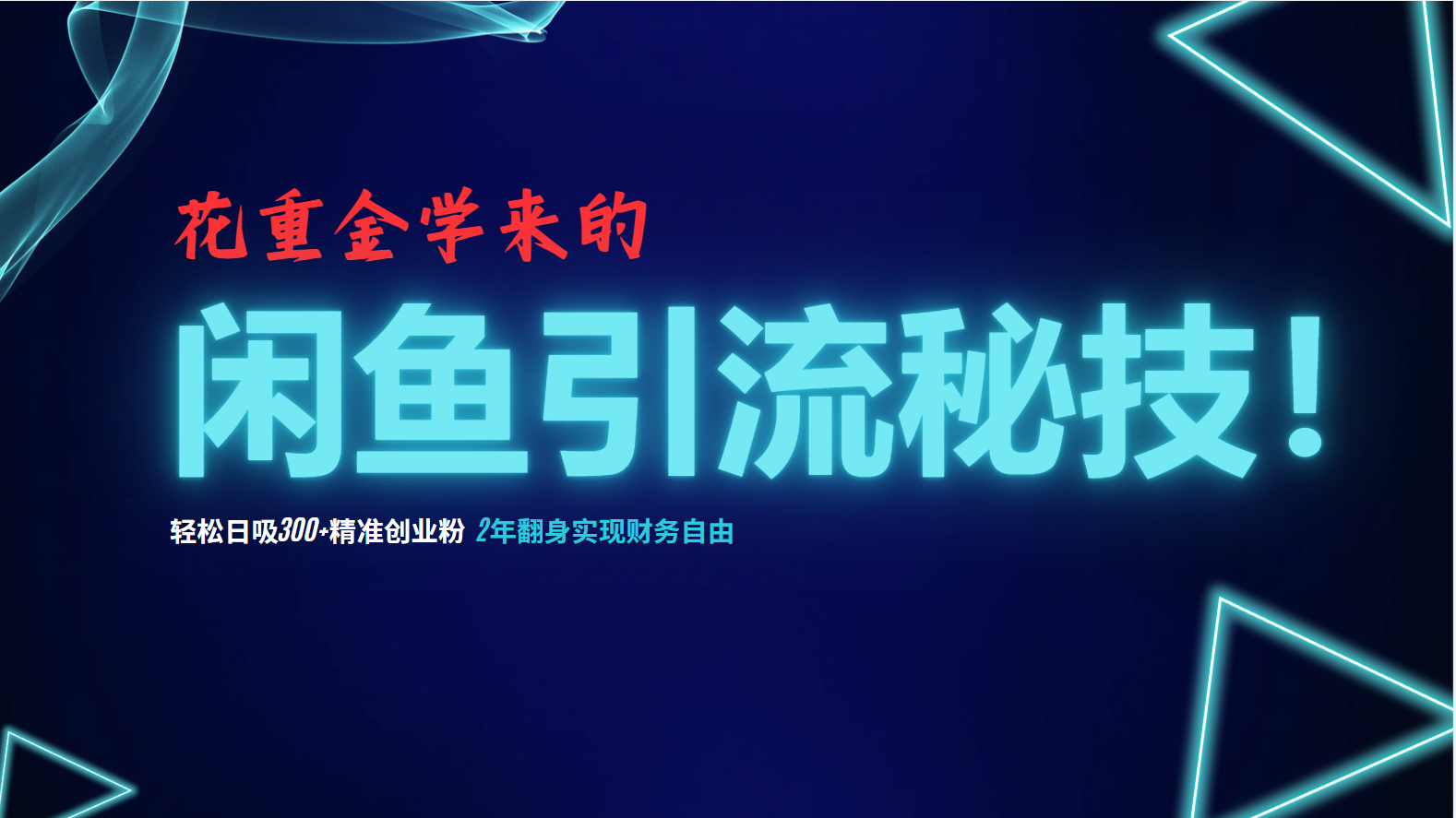 花重金学来的闲鱼引流秘技！轻松日吸300+精准创业粉，每天躺赚5000+，2…-天韵资源网