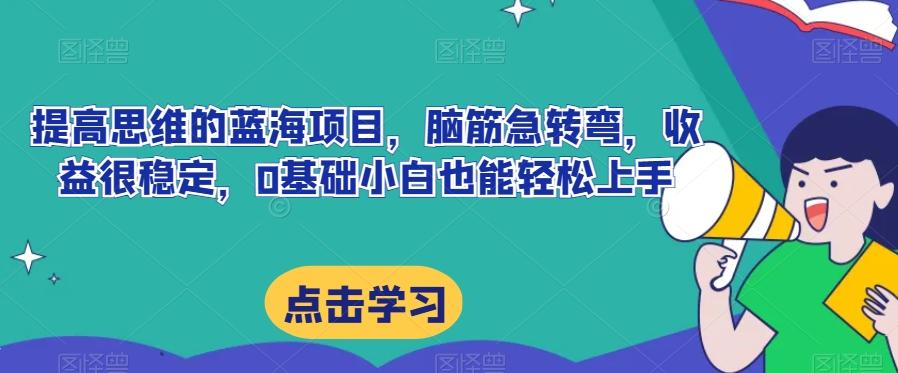 提高思维的蓝海项目，脑筋急转弯，收益很稳定，0基础小白也能轻松上手-天韵资源网