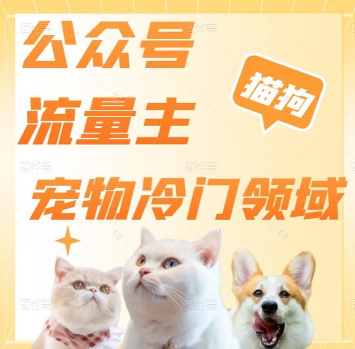 公众号流量主，萌宠冷门领域，单日收益2000+，简单暴力掘金，矩阵操作，无限放大收益！-天韵资源网