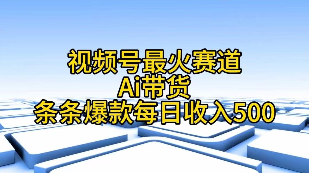 视频号最火赛道——Ai带货条条爆款每日收入500-天韵资源网