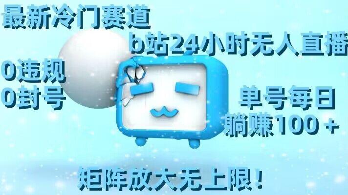 最新冷门赛道，b站24小时无人直播，0违规0封号，单号每日躺赚100＋，矩阵放大无上限【揭秘】-天韵资源网