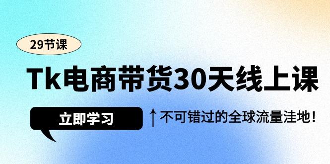 (9463期)Tk电商带货30天线上课，不可错过的全球流量洼地(29节课)-天韵资源网