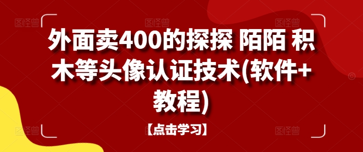 外面卖400的探探 陌陌 积木等头像认证技术(软件+教程)-天韵资源网