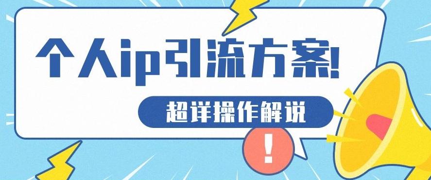 快速收藏，个人IP引流方案教程！让你轻松打造人设IP-天韵资源网