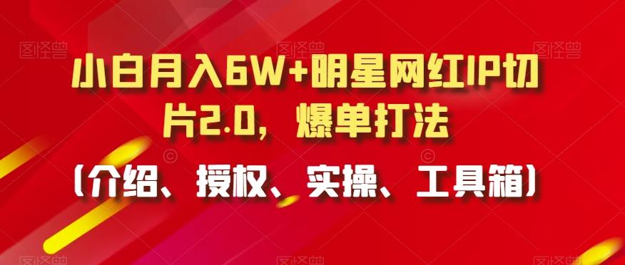 小白月入6W+明星网红IP切片2.0，爆单打法(介绍、授权、实操、工具箱)【揭秘】-天韵资源网