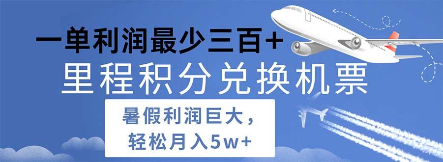 2024暑假利润空间巨大的里程积分兑换机票项目，每一单利润最少500-天韵资源网